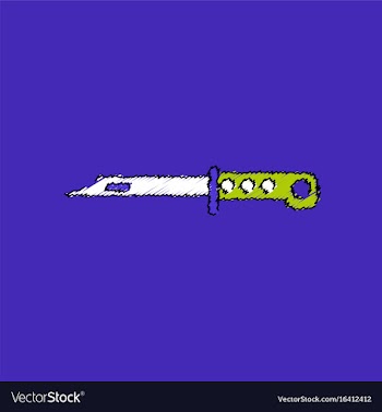 Flat shading style icon army bayonet knife vector image