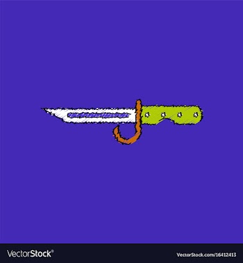 Flat shading style icon army bayonet knife vector image