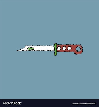 Flat shading style icon army bayonet knife vector image
