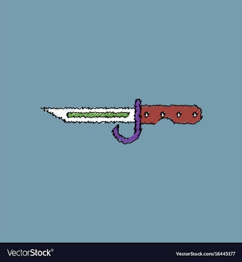 Flat shading style icon army bayonet knife vector image