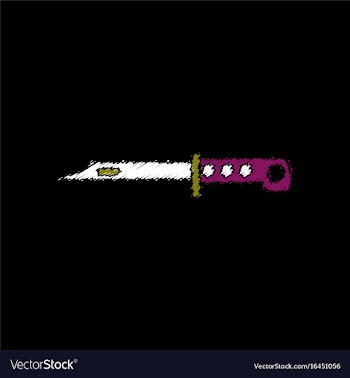 Flat shading style icon army bayonet knife vector image