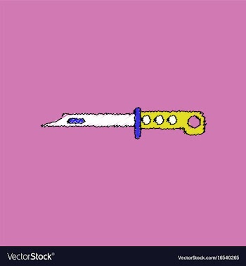 Flat shading style icon army bayonet knife vector image