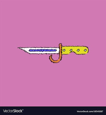 Flat shading style icon army bayonet knife vector image