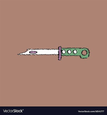 Flat shading style icon army bayonet knife vector image