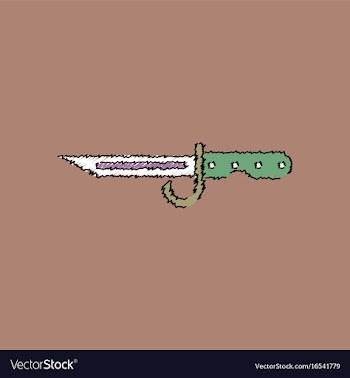 Flat shading style icon army bayonet knife vector image