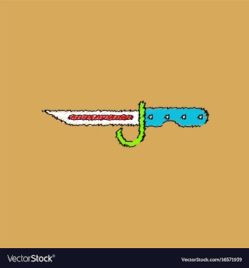 Flat shading style icon army bayonet knife vector image