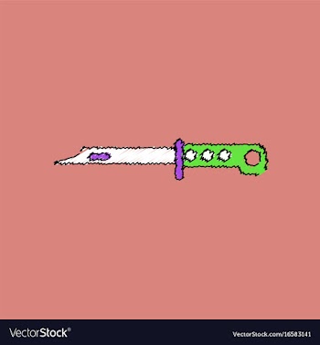 Flat shading style icon army bayonet knife vector image