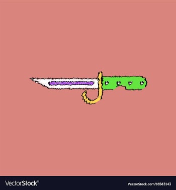 Flat shading style icon army bayonet knife vector image