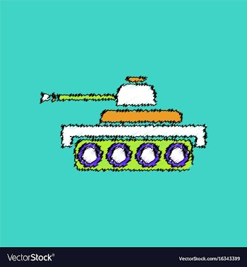 Flat shading style icon army tank vector image