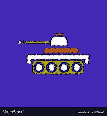 Flat shading style icon army tank vector image