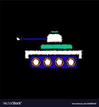 Flat shading style icon army tank vector image