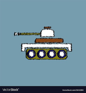 Flat shading style icon army tank vector image