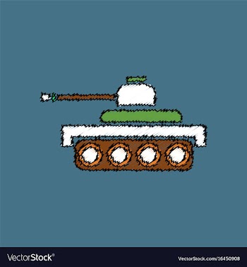 Flat shading style icon army tank vector image