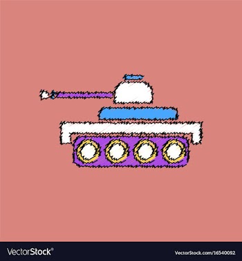 Flat shading style icon army tank vector image