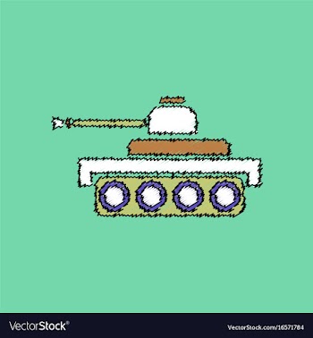 Flat shading style icon army tank vector image
