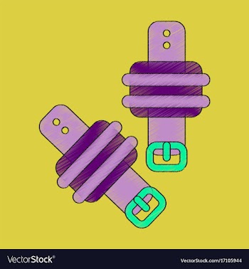 Flat shading style icon athletic weights on legs vector image