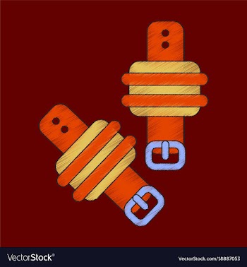 Flat shading style icon athletic weights on legs vector image