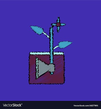 Flat shading style icon axe with buds vector image