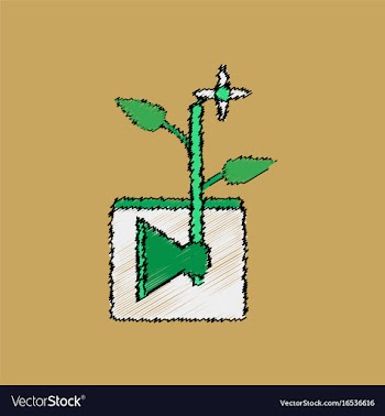 Flat shading style icon axe with buds vector image