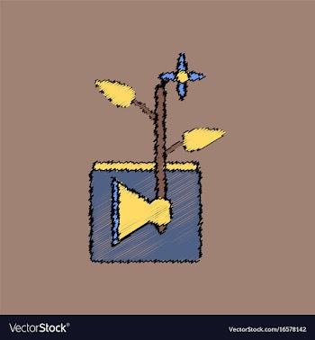 Flat shading style icon axe with buds vector image