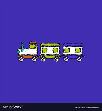 Flat shading style icon babies train vector image