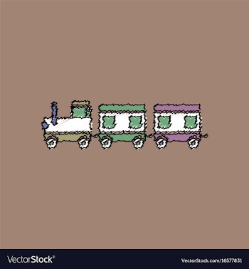 Flat shading style icon babies train vector image