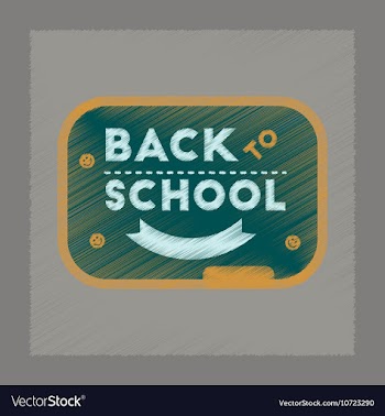 Flat shading style icon Back to school board vector image