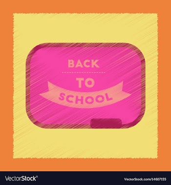 Flat shading style icon back to school board vector image