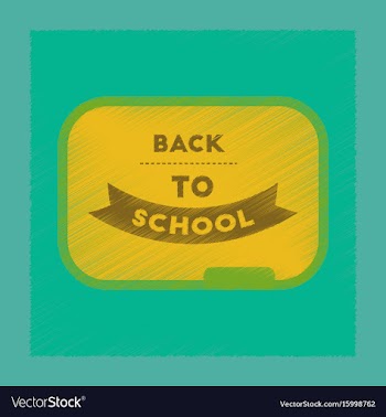 Flat shading style icon back to school board vector image