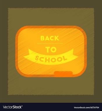 Flat shading style icon back to school board vector image
