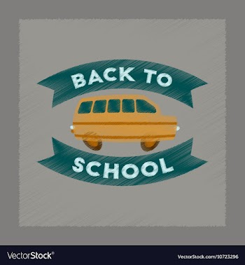 Flat shading style icon Back to school bus vector image