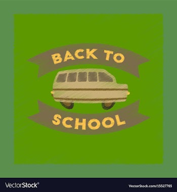 Flat shading style icon back to school bus vector image