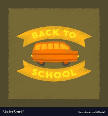 Flat shading style icon back to school bus vector image