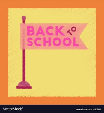 Flat shading style icon back to school flag vector image