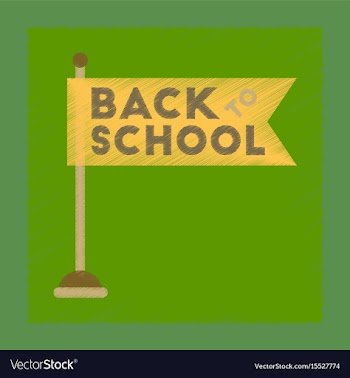 Flat shading style icon back to school flag vector image