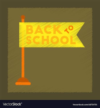Flat shading style icon back to school flag vector image
