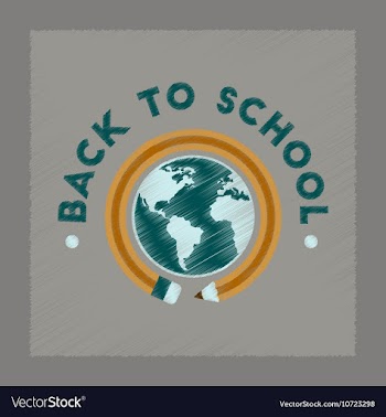 Flat shading style icon Back to school globe vector image