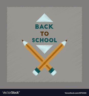 Flat shading style icon Back to school pencil vector image