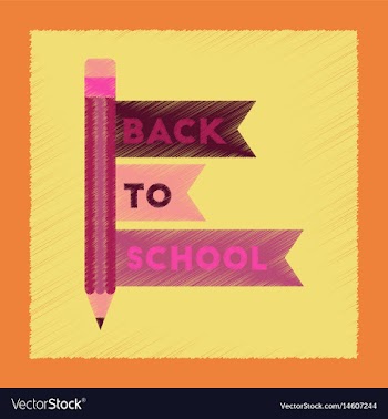 Flat shading style icon back to school pencil vector image
