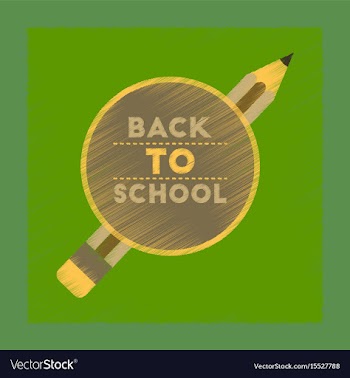 Flat shading style icon back to school pencil vector image