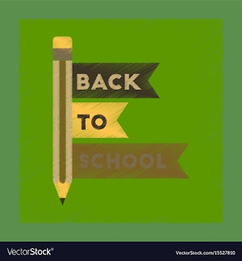 Flat shading style icon back to school pencil vector image