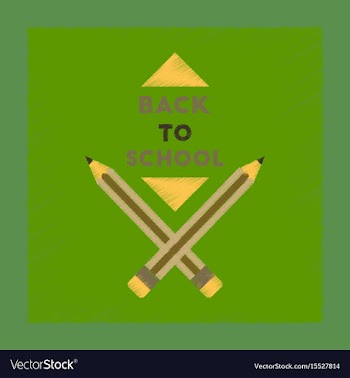 Flat shading style icon back to school pencil vector image