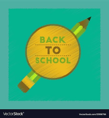 Flat shading style icon back to school pencil vector image