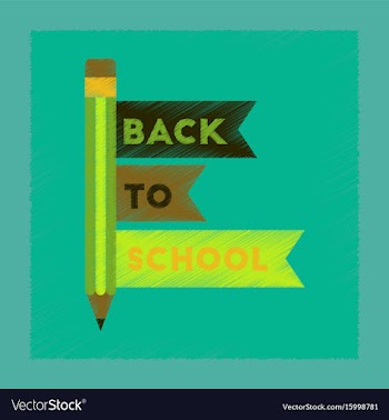 Flat shading style icon back to school pencil vector image