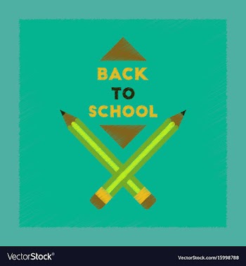 Flat shading style icon back to school pencil vector image