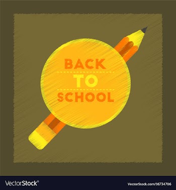 Flat shading style icon back to school pencil vector image