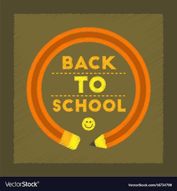 Flat shading style icon back to school pencil vector image