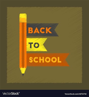 Flat shading style icon back to school pencil vector image