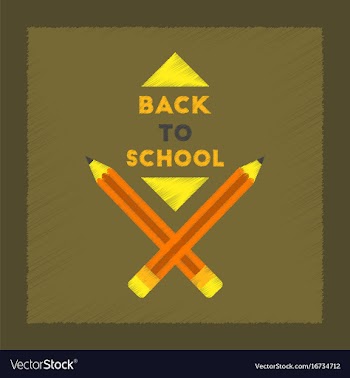 Flat shading style icon back to school pencil vector image