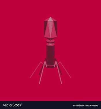 Flat shading style icon bacteriophage vector image